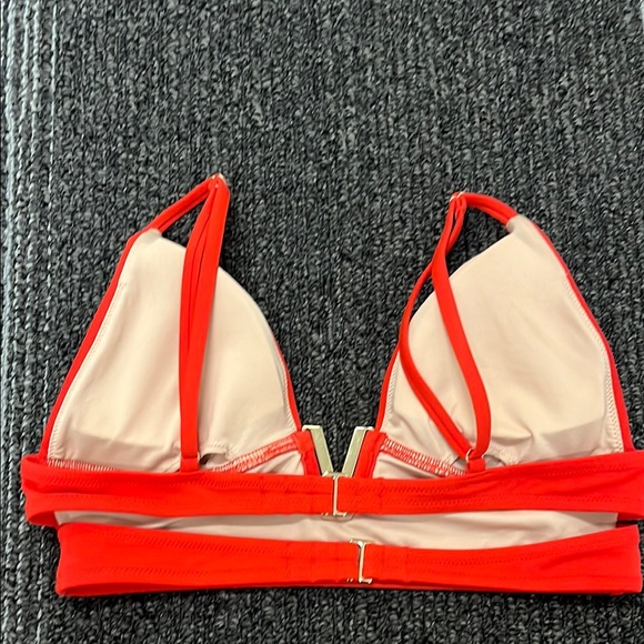 Victoria’s Secret Vibrant Red Gold Crop Top Women's Bikini High Cut Set. Small - Picture 4 of 7